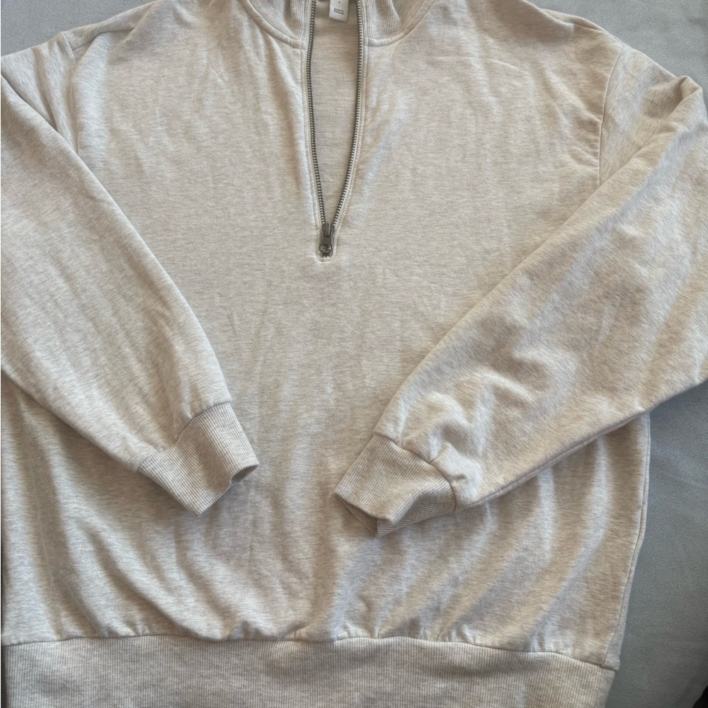 Daily Ritual Oatmeal Quarter Zip - Picture 7 of 10